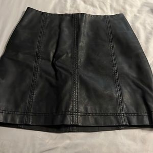 Womens free people leather skirt